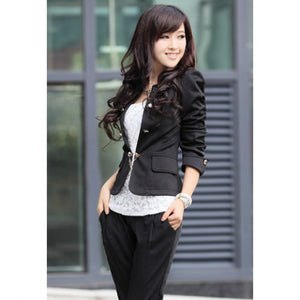Solid Color Bowknot Embellished Short Blazers - JEO STORE