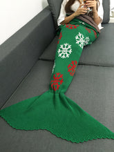 Load image into Gallery viewer, Christmas Snows Design Knitted Mermaid Tail Blanket - JEO STORE