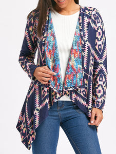 Long Sleeve Loose-Fitting Ethnic Print - JEO STORE