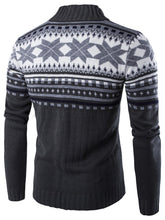 Load image into Gallery viewer, Geometric Snowflake Pattern Christmas Knitted Cardigan - JEO STORE