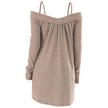 Load image into Gallery viewer, Open Shoulder Tunic Sweater Dress - JEO STORE