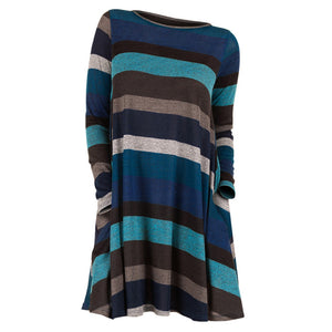 Plus Size Color Blocking Striped Knitwear - JEO STORE