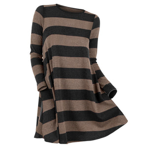 Plus Size Color Blocking Striped Knitwear - JEO STORE