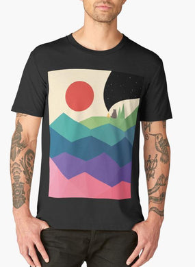 Over The Rainbow Black T-shirt - JEO STORE