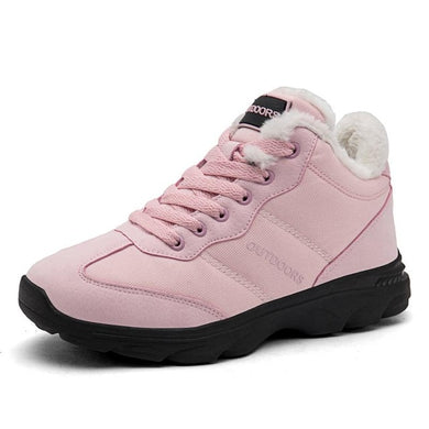 Anti-slip Pink Black Snow Boots - JEO STORE