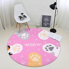Load image into Gallery viewer, 1pc Kawaii Round Bathroom Carpet Cute Cat Claw Pattern - JEO STORE