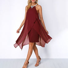 Load image into Gallery viewer, Round Neck Fashion Chiffon Sleeveless Dress - JEO STORE